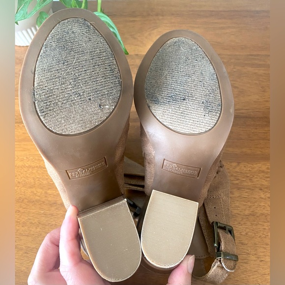 FERGALICIOUS By Fergie Vagabond Heeled Sandal Tan Brown Slingback Size 8.5 - Picture 8 of 9